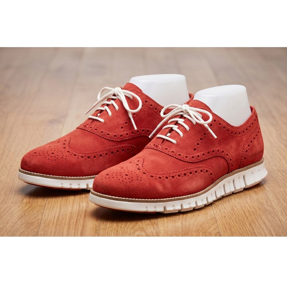 Cole Haan Coral Suede Wingtip Lace-Up Sneakers